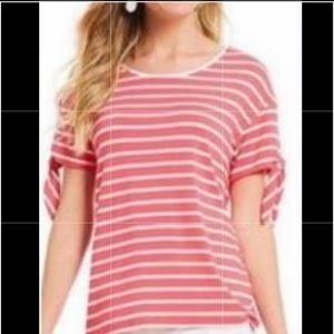 Draper James Red/White Tie Sleeve Tee